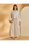 Women Beige Collared Button Front Blouse - 2