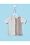 Infant Boys Cream And Beige Striped Polo T-Shirt