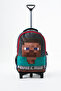Mine Creeper Steve 2-Piece School Set with Folding Feet and Fixed Trolley, Waterproof Bag, Lunch Bag - 2