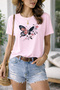 Butterfly Printed Cotton Relaxed Fit Round Neck Unisex T-Shirt