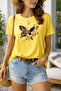 Butterfly Printed Cotton Relaxed Fit Round Neck Unisex T-Shirt