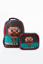 Creeper Steve Printed Waterproof Primary School Backpack and Lunch Set