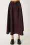 Belted Pocketed Midi Parachute Skirt Lcr0113 Mürdüm - 3