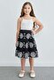 Elastic Waist Brode Embroidered Girls' Skirt - 5