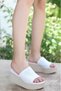 New Season Women's Daily 7 cm High Wedge Heel Poly Sole Knitted Tricot Comfortable Lightweight Slippers 024 - 6