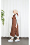 Hooded Vest with Plaid Pattern Detail Taba Hnt8568 - 5