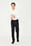 Black Straight Cut Modern Casual Jean Trousers - 2