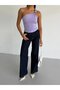 Women's Lilac One-Shoulder Sandy Blouse with Gold Metal Detail Hzl26S-Fry123821 - 3
