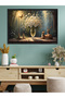 Daisies and Deer in a Vase One Piece Black Wooden Framed Painting - 2