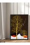 Gold Tree and Birds One Piece Black Wooden Framed Painting - 2