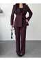Belden Pleated Jacket and Wide-Let Pants Suit - 5