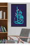 Line Art Hz. Muhammad One Piece Black Wooden Framed Painting - 3