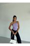 Women's Lilac One-Shoulder Sandy Blouse with Gold Metal Detail Hzl26S-Fry123821 - 4