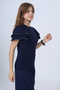 Girl's Crew Neck T-Shirt with Flounce Sleeves - 2