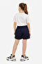 Girls 2Pc Set Sequin “Love Forever” T-Shirt & Shorts Set – White & Navy - 3