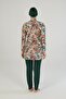 Leafy Patterned Full-Coverage Hijab Swimsuit with Leggings - 7