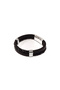 Steel Block Genuine Leather Men's Bracelet – Black – with Steel Magnetic Lock50-552 - 2