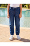 Girls Dark Wash Frill Pocket Jog-Fit Jeggings