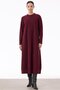Ribbed Detailed Rayon Dress Bordo - 3