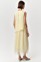 Crew Neck Gathered Waist Ruched Regular Midi Dress - 4