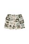 Organic Gots Certified Green Ocean Patterned Baby Boy Shorts with Elastic Waist and Laces