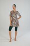 Leafy Patterned Short Sleeve Hijab Swimsuit with Tights - 6