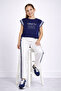 Girls 2 Pc Set Celebrate Time Top & Pants Set – Navy & White - 3