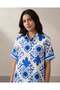 Women Blue Printed Casual Blouse - 3