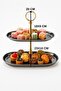 2-Tier Metal Presentation Stand with Gold Handles – Turkish Delight & Cake Serving - 3