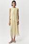 Crew Neck Gathered Waist Ruched Regular Midi Dress