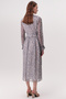 Pleated Waist Tie Lace-Up V-Neck Lined Regular Midi Dress - 4
