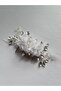 Flower and Feather Detailed Bridal Hair Comb with Crystal Stones Wedding Accessory - 2