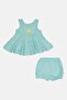 Toddlers Girl Embroidered Top And Bottom Set, Mint