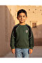 Boys Green Printed Sweatshirt