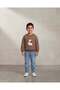Boys Brown Stripe Pullover Sweatshirt - 4