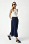 Women's Becca Gloss Pocketed Elastic Waist Indigo Long Woven Skirt - 6