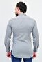 Men Slim Fit Heather Long Sleeves Dress Shirt, Grey - 3