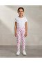 Girls Pink All-Over Printed Leggings - 5