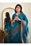 Blue Lichi Silk Saree - MAF3019 | Blue - 5