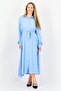 Women Plain Belted Shirt Dress, Blue
