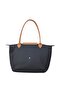 Folding Zippered Large Size Black Tan Women's Hand Shoulder and Beach Bag - 3