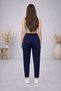 Women's Navy Blue High Waist Fabric Trousers, Narrow Leg, Stylish, Office, Daily, Comfortable Fit - 5