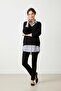 Pregnant Shirt Collar Knitted Striped Tunic - 3