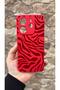 Redmi Note 14 Compatible Red Zebra Patterned Silicone Shock Absorbing Classic Protective Rubber Case - 2