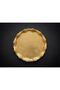 Nare Gold Round Patterned Coffee Presentation Cast Iron Tray 25 cm - 5