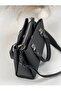 Women's 3-Compartment Black Hand and Shoulder Bag - 4