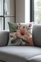 Peach Hibiscus Floral Decorative Throw Pillow Cover - 43 X 43 cm Double Sided Printed Modern Bohemian