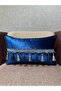 Woven Velvet Atlas Navy Blue with Hanging Tassels 30X50 Rectangular - 2