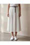 Women White Belted Flared Skirt