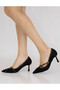Stylish Premium Fabric Thin Heel Stiletto Shoes with Staple Detail - 3